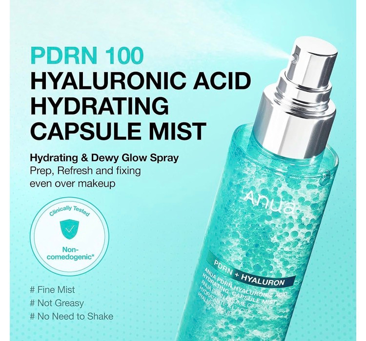 سرم میست کپسولی آبرسان اصل Anua PDRN Hyaluronic Acid Capsule Mist حجم 100 میل (ارسال به ضمانت اصل بودن)